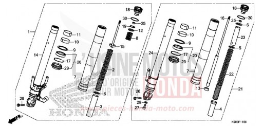 FRONT FORK CBF125NAJ de 2018